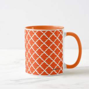 Caneca Teste padrão alaranjado da tintura do laço