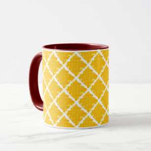 Caneca Teste padrão amarelo/alaranjado da tintura do la