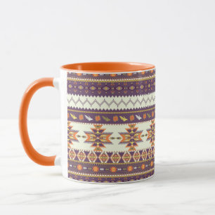 Caneca Teste padrão asteca colorido