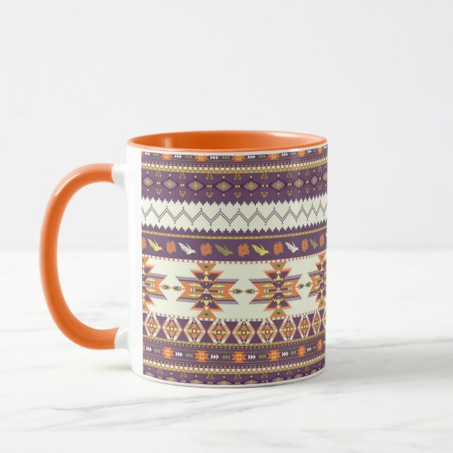 Caneca Teste padrão asteca colorido (Esquerda)