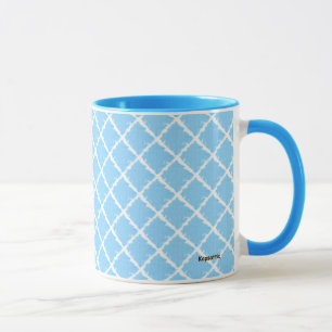 Caneca Teste padrão azul da tintura do laço