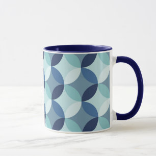 Caneca Teste padrão azul do círculo