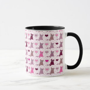 Caneca Teste padrão bonito das meninas do gatinho