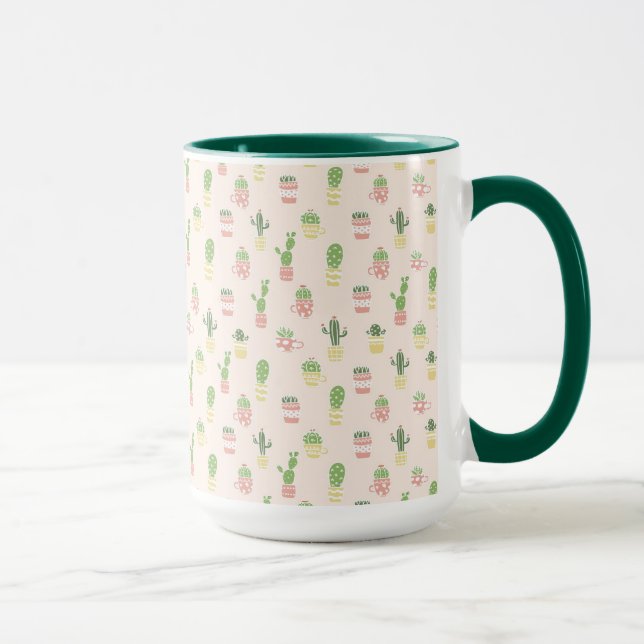 Caneca Teste padrão bonito do cacto (Direita)