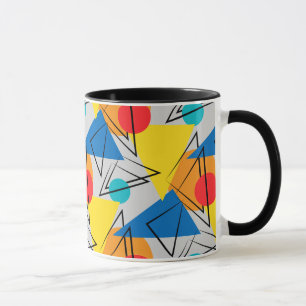 Caneca Teste padrão colorido geométrico contemporâneo