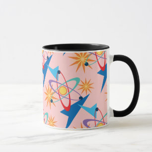 Caneca Teste padrão colorido retro da era espacial