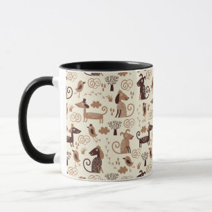 Caneca teste padrão com cães bonitos