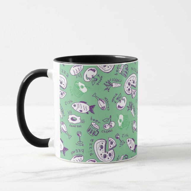 Caneca Teste padrão com comida (Esquerda)