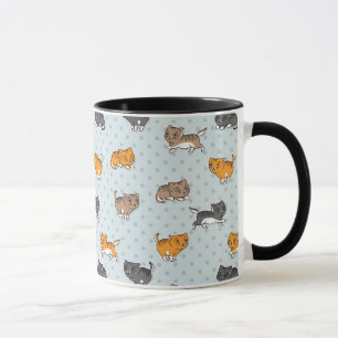 Caneca teste padrão com gatos engraçados