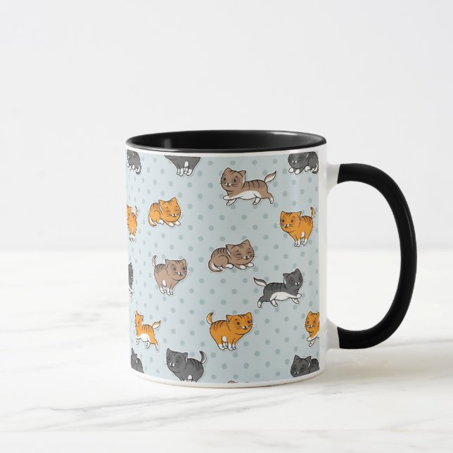 Caneca teste padrão com gatos engraçados (Direita)