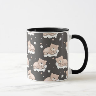 Caneca teste padrão com sono pequeno do urso