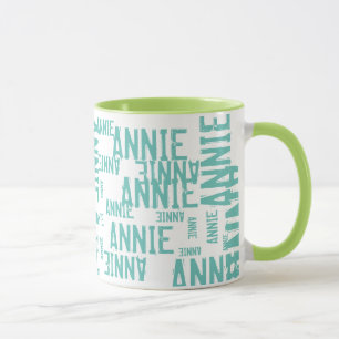 Caneca teste padrão conhecido legal & moderno, verde da