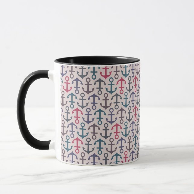 Caneca Teste padrão da âncora (Esquerda)