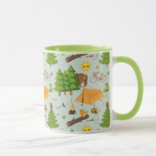 Caneca Teste padrão de acampamento