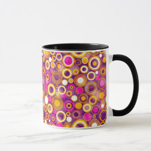 Caneca Teste padrão de bolinhas violeta