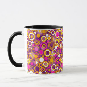 Caneca Teste padrão de bolinhas violeta