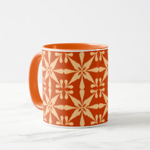 Caneca Teste padrão de estrela de Ikat - tanjerina