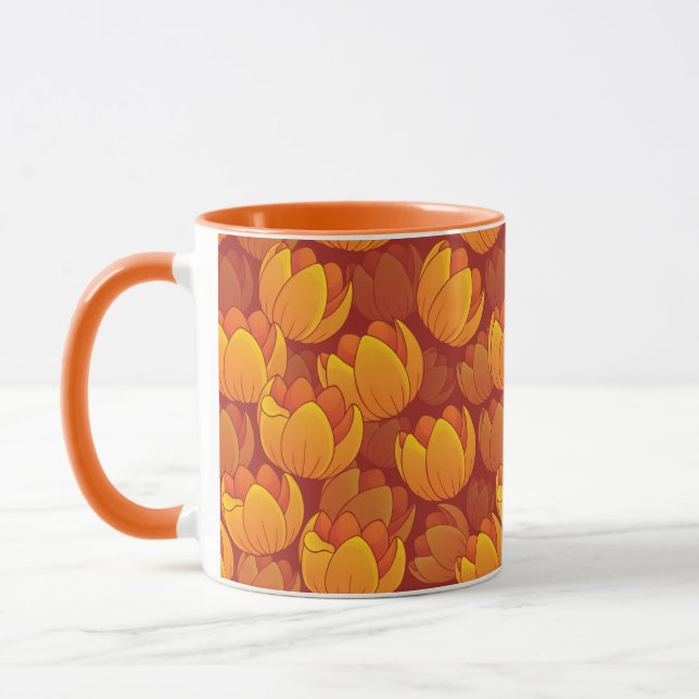 Caneca Teste padrão de flor dourado (Esquerda)