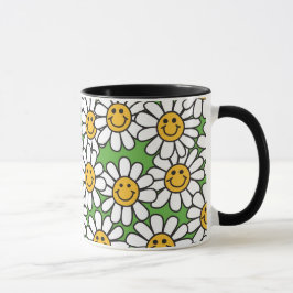 Caneca Teste padrão de flores da margarida