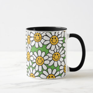 Caneca Teste padrão de flores da margarida