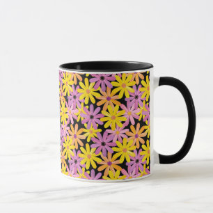 Caneca Teste padrão de flores do Gerbera, fundo