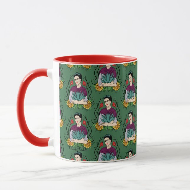 Caneca Teste padrão de Frida Kahlo | MI México Lindo (Esquerda)