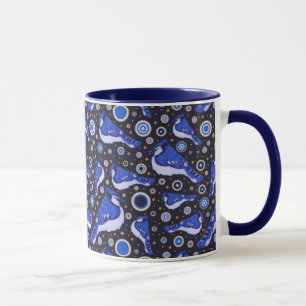 Caneca Teste padrão de Jay azul