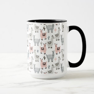 Caneca Teste padrão de sorriso dos lamas