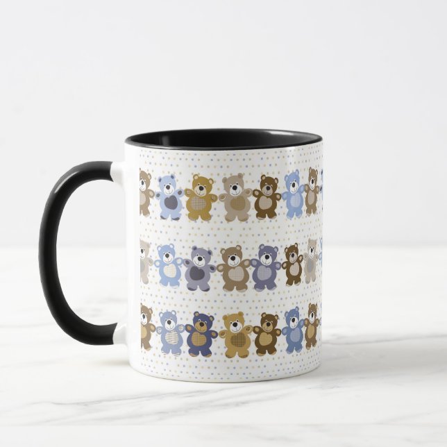 Caneca teste padrão de um urso de ursinho do brinquedo (Esquerda)