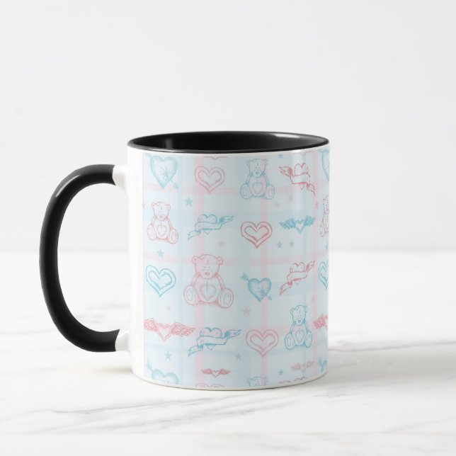 Caneca teste padrão do bebê com urso de ursinho (Esquerda)