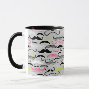 Caneca Teste padrão do bigode, estilo retro