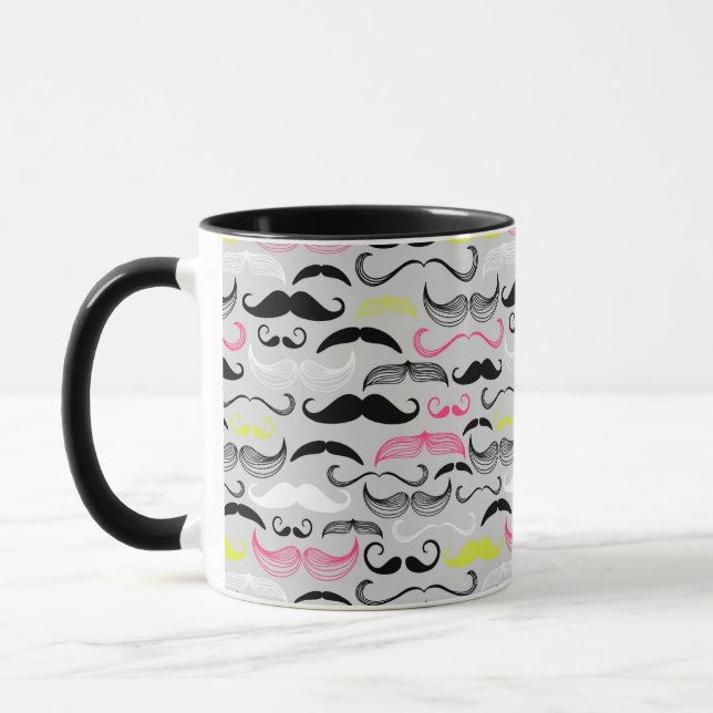 Caneca Teste padrão do bigode, estilo retro (Esquerda)