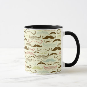 Caneca Teste padrão do bigode, estilo retro 4
