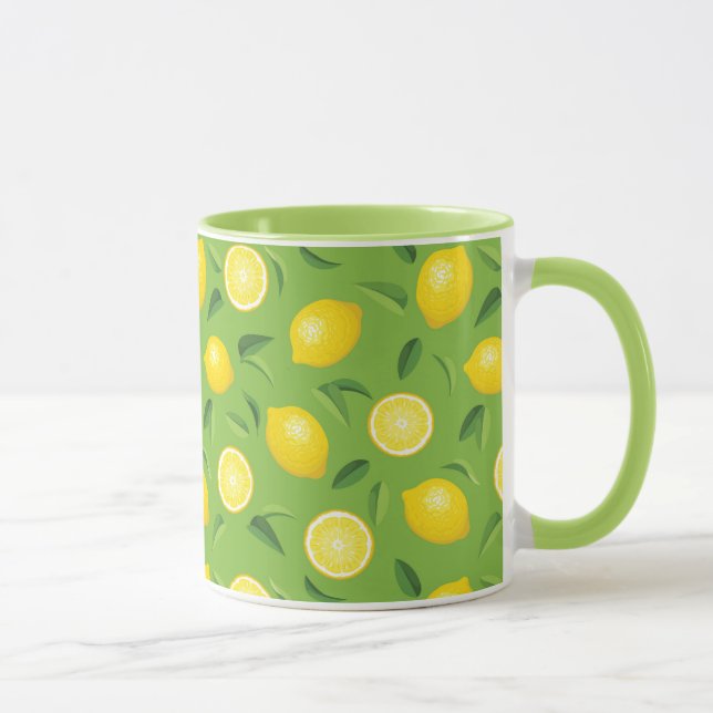 Caneca Teste padrão do fundo dos limões (Direita)