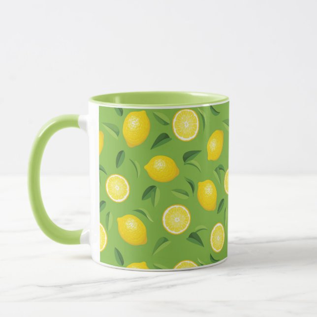 Caneca Teste padrão do fundo dos limões (Esquerda)