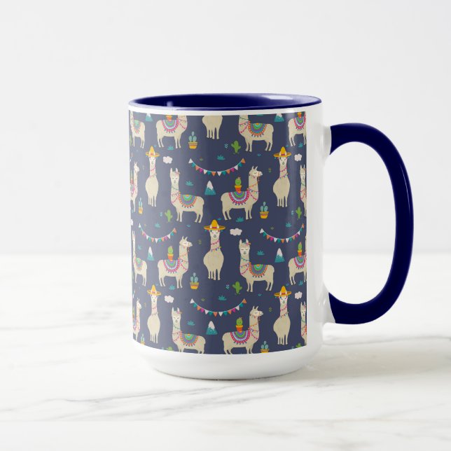 Caneca Teste padrão do lama da celebração (Direita)