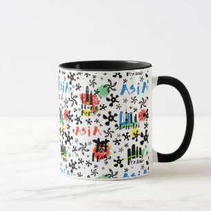 Caneca Teste padrão dos símbolos de Ásia