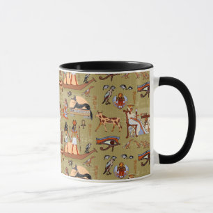 Caneca Teste padrão dos símbolos de Egipto