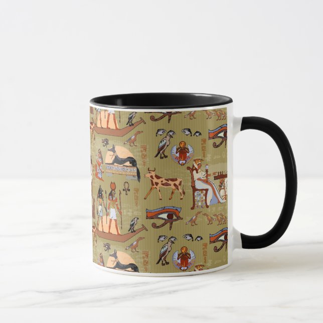 Caneca Teste padrão dos símbolos de Egipto | (Direita)