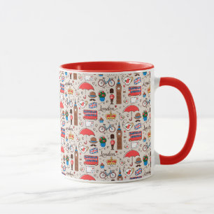 Caneca Teste padrão dos símbolos de Londres