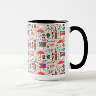 Caneca Teste padrão dos símbolos de Londres