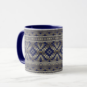 Caneca teste padrão dourado étnico africano