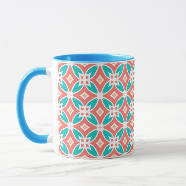 Caneca Teste padrão étnico multicolorido (Esquerda)