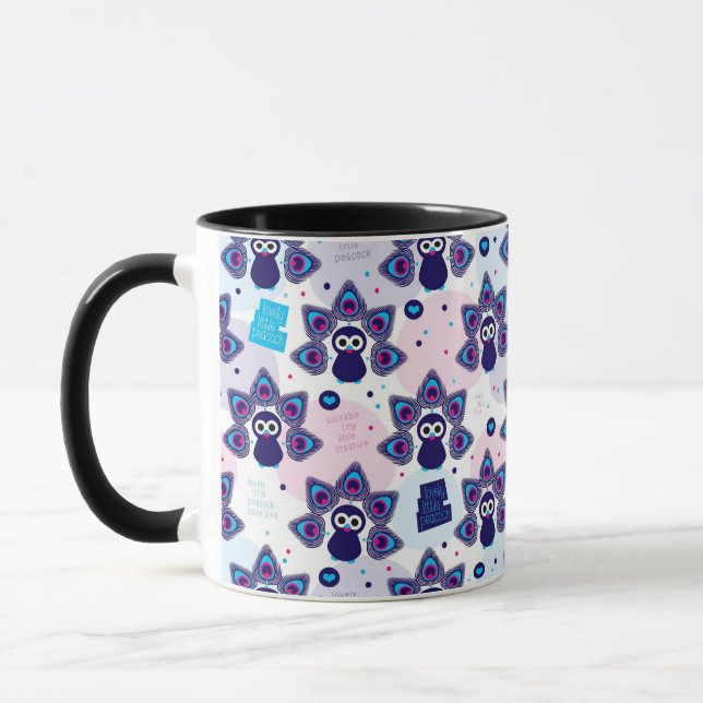 Caneca teste padrão exótico do pavão de india (Esquerda)
