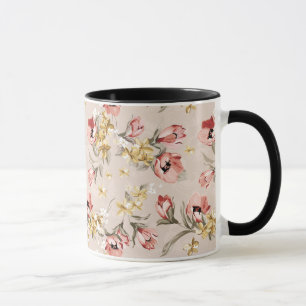 Caneca Teste padrão floral 3 da elegância abstrata