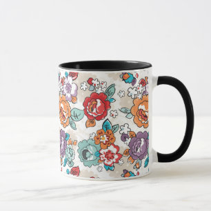 Caneca Teste padrão floral 5 da elegância abstrata
