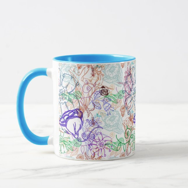 Caneca Teste padrão floral 9 (Esquerda)