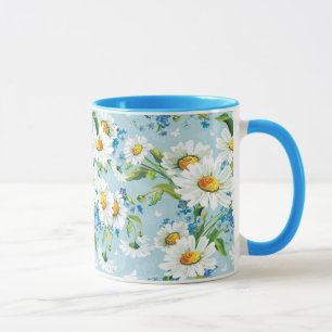Caneca Teste padrão floral brilhante bonito à moda 2