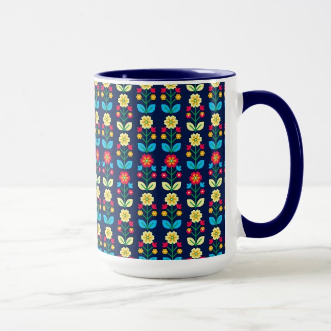 Caneca Teste padrão floral colorido (Direita)