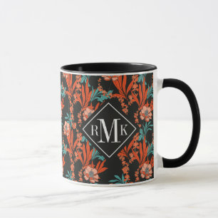 Caneca Teste padrão floral do abstrato da laranja do